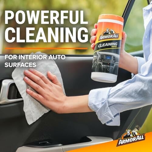 ArmorAll cleaning wipes for interior auto surfaces. Effective cleaning in a convenient, disposable wipe.