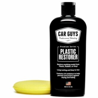 Car Guys Plastic Restorer bottle with applicator pad.