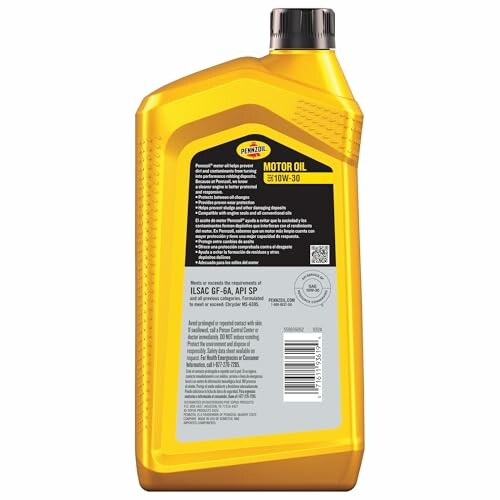 Pennzoil motor oil bottle with 10W-30 label