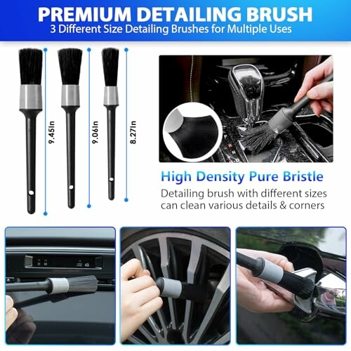 Premium detailing brush set with three sizes for various uses.